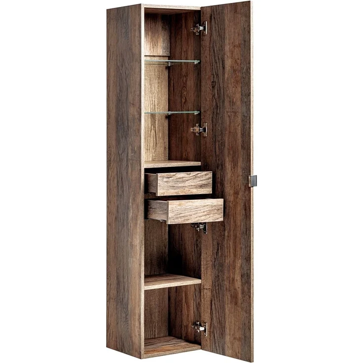 Badmöbel Hochschrank PUEBLA-56 Vintage Oak Eiche, 2 Türen, B/H/T: 35/160/33 cm – Bild 5
