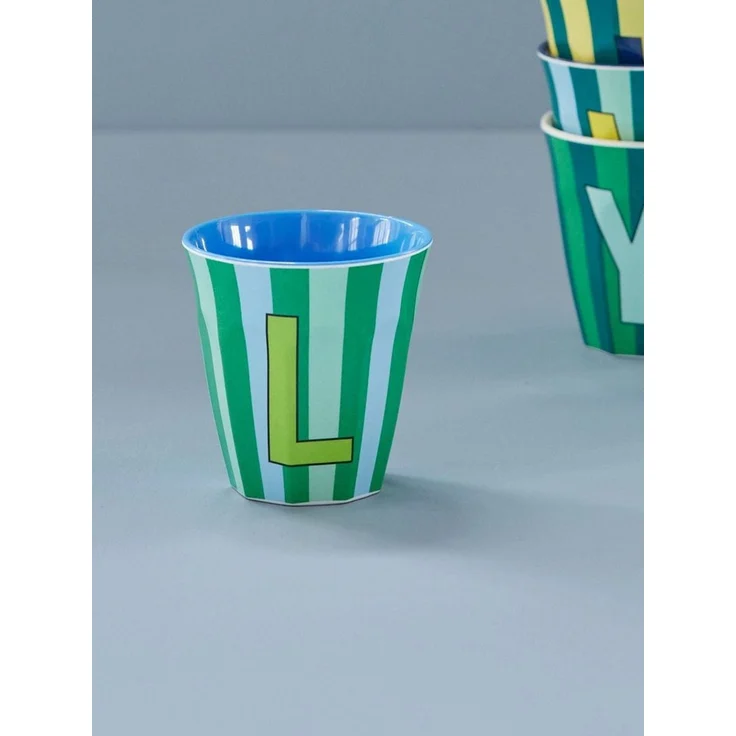 Rice Stripes Melamin Becher Buchstabe L – Bild 1