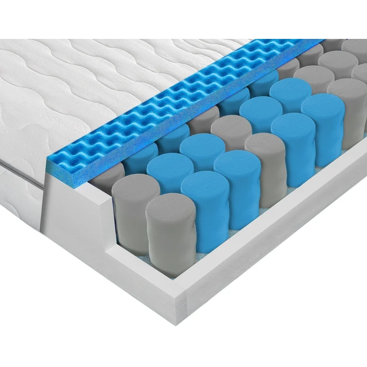 Sleepneo Matratze 160x200 -Taschenfederkernmatratze 160x200 H2 H3, Höhe 21cm, Orthopädische 7 Zonen Matratze, atmungsaktiver Aloe Vera Doppeltuchbezug – Bild 1