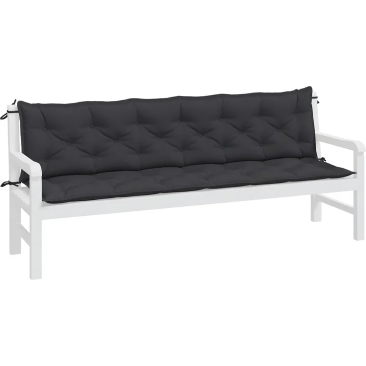 vidaXL Gartenbank-Auflagen 2 Stk. Schwarz 200x50x7 cm Oxford-Gewebe 361742 – Bild 2