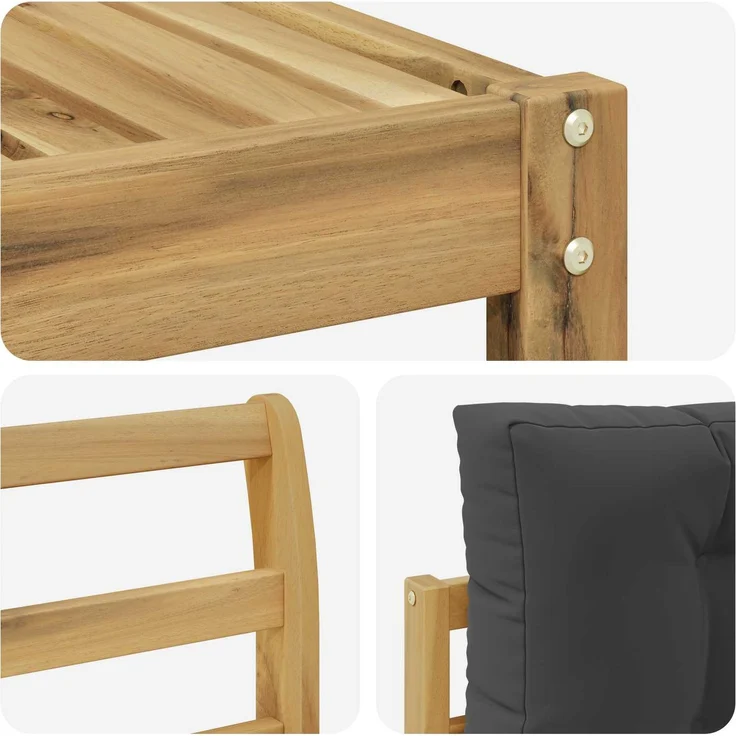 vidaXL Outdoor-Sofagarnitur 4 stk. Weiß und Anthrazit Polyester 3386271 – Bild 5