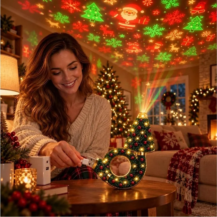 FELIXLEO LED Discolicht Weihnachtsprojektor-Licht, Plug-and-Play-HD-Weihnachtsprojektor – Bild 3