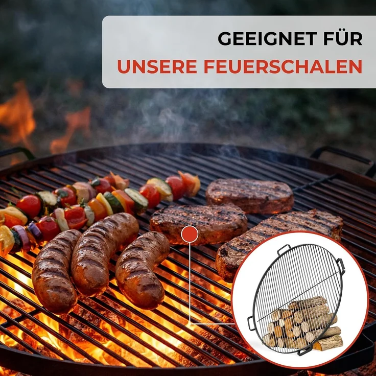 CookKing Stahl Grillrost | inkl. 4 Griffen | – Bild 5
