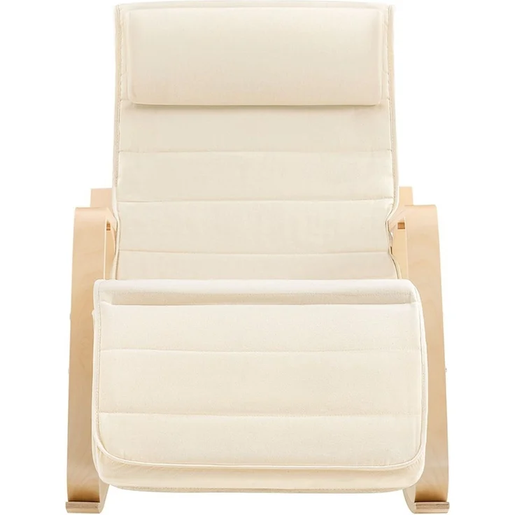 SoBuy FST16-W Schaukelstuhl, Stoff, Lackiert, Weiß, 60 x 90 x 56 cm – Bild 1