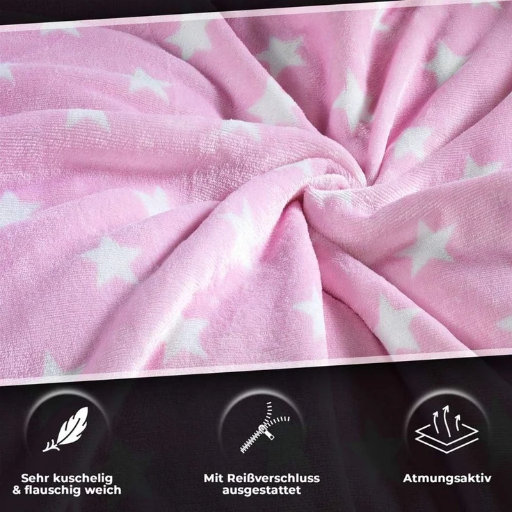 Malika Wendebettwäsche 135x200 + 80x80 cm Cashmere Touch Sterne Bettwäsche, atmungsaktiv, Mikrofaser, 2 teilig, Für Allergiker geeignet, pflegeleicht, angenehm weicher Stoff – Bild 6