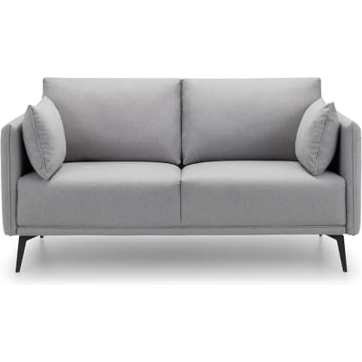 Julian Bowen Rohe 2-Sitzer-Sofa, Platingrau – Bild 1