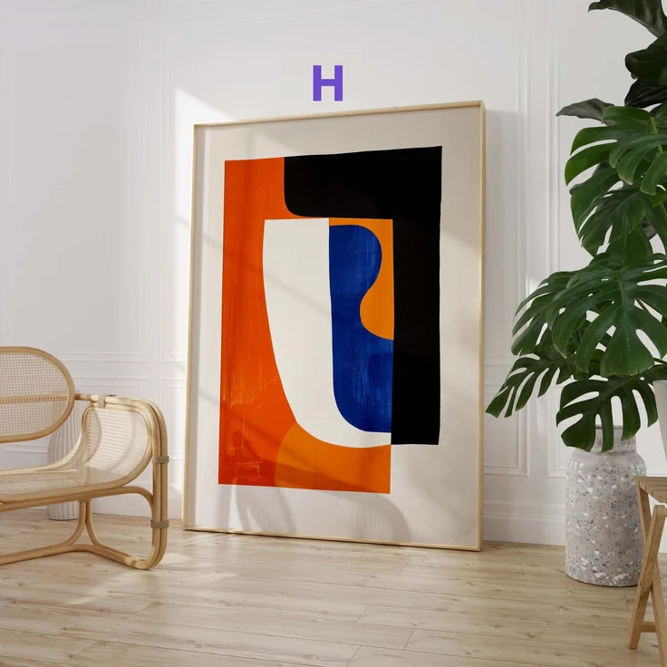 Abstrakte Blumen Poster · Geschenkidee · Moderne Vase, Stillleben und Geometrische Kunst · Dekoprint ohne Rahmen - H / 40 x 60 cm