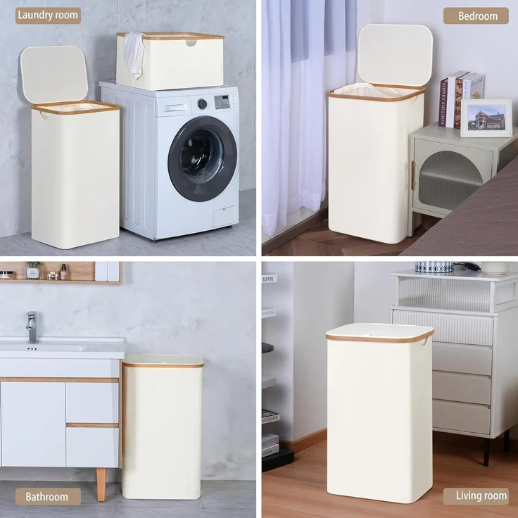 iEGrow Wäschekorb mit Deckel 110L - Wasserdicht & langlebig – Bild 6