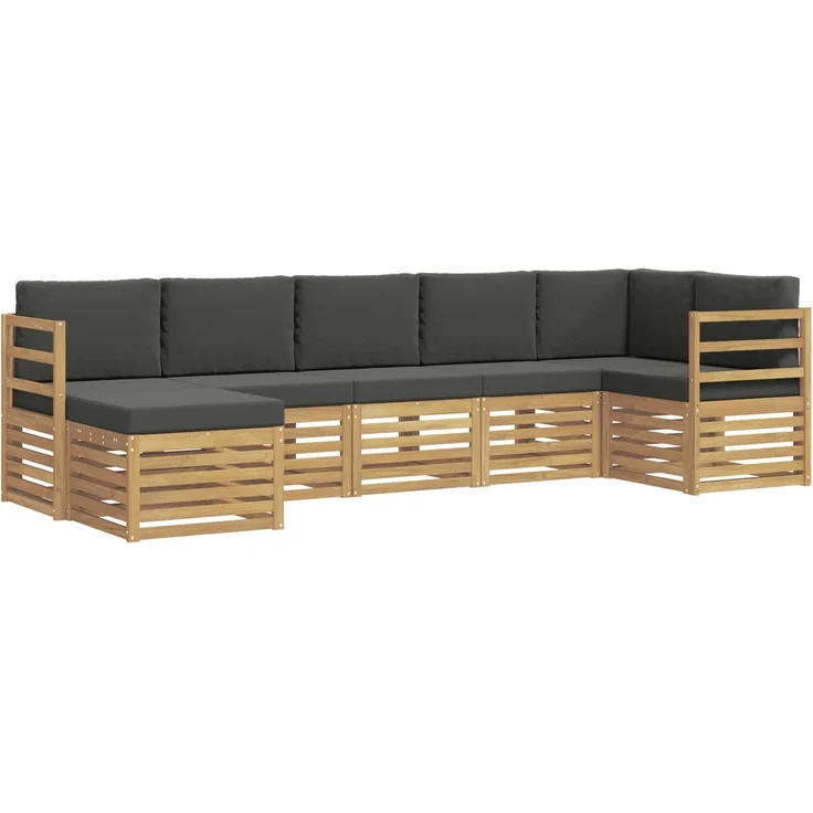 vidaXL Outdoor-Sofagarnitur 7 stk. 6-Sitzer Weiß und Anthrazit 3392177 – Bild 2