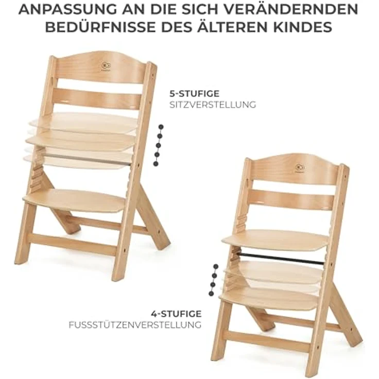 Kinderkraft Kombihochstuhl Set: Kinderstuhl ENOCK + Babywippe CALMEE GREY (Set, 2 St), mitwachsend – Bild 7