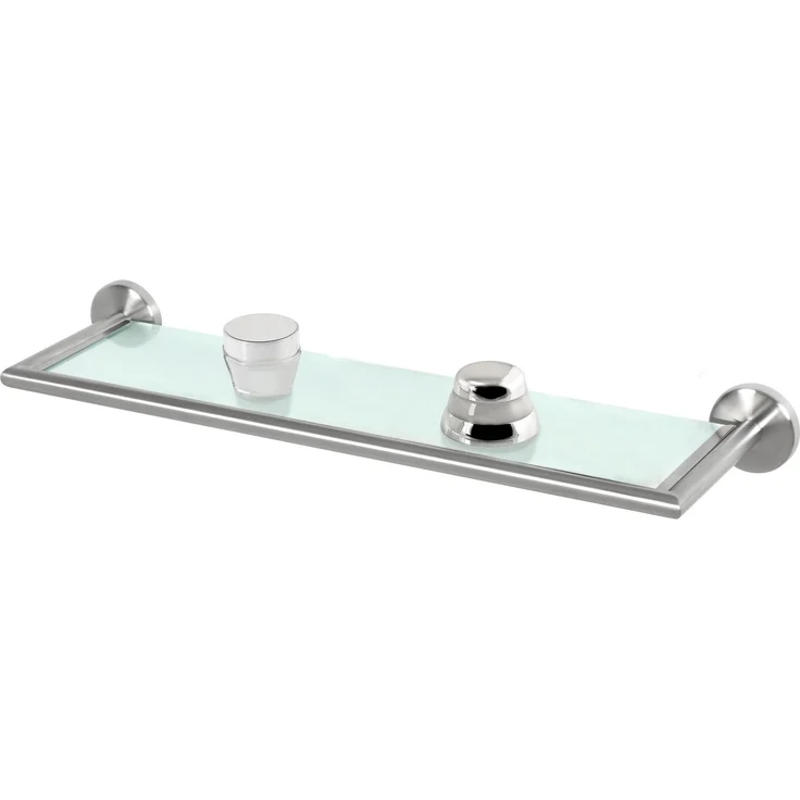bremermann 'PIAZZA' Wandregal ohne Klebeset, Glas / Edelstahl, weiß, 54 x 14 x 5,7 cm – Bild 1