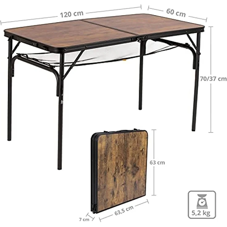 Bo-Camp Greene Campingtisch Holzoptik 120x60 cm – Bild 2