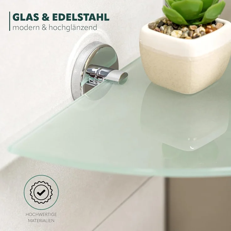 bremermann 'LUCENTE' Eckregal, Glas / Edelstahl, 35 x 25 x 6 cm – Bild 6