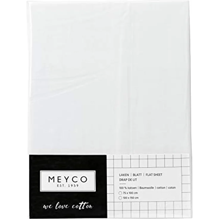 Meyco Uni Bettlaken - 100x150 cm - Weiß Weiß – Bild 3