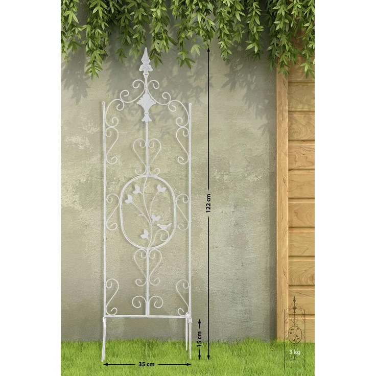 Rankgitter FALK 2er Set - 35x1x122cm, Metall, Antik-Weiß | Rankhilfe Kletterpflanzen Gartendekoration – Bild 2