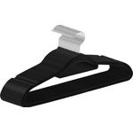 Juskys Kleiderbügel Samt 30er Set - Bügel rutschfest, schmal, platzsparend - Samtbügel beflockt - Haken drehbar - 30 Stück Aufhänger Schwarz