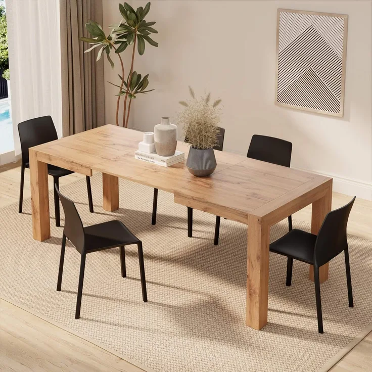 MOBILI FIVER Mobilifiver Ausziehtisch Küche, Iacopo, Wotan Eiche, 140 cm - 220 x 90 x 77 cm