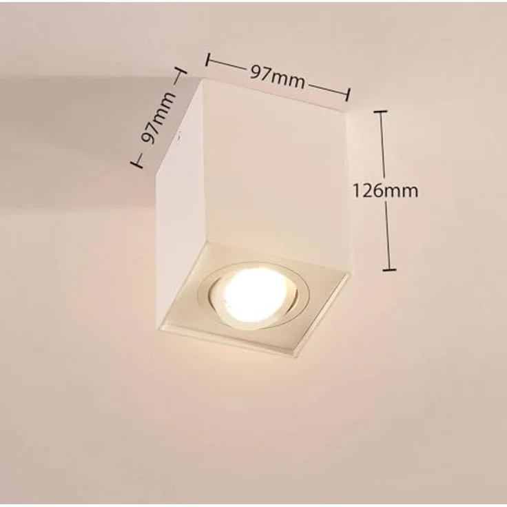 Arcchio Deckenlampe Jolina, moderne Deckenleuchte in Weiß aus Aluminium, 1 flammig, GU10, ideal für Flur, Küche und Bad – Bild 4