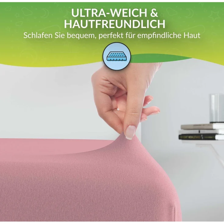 etérea Himmlische Qualität Spannbettlaken etérea Comfort Jersey Spannbettlaken, Jersey, Gummizug: rundum, (1 Stück) – Bild 3