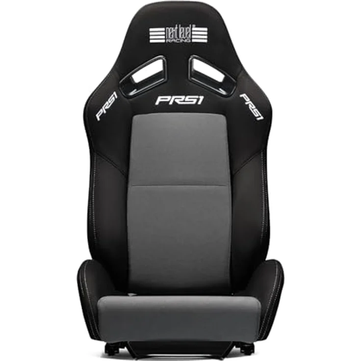 Next Level Racing PRS1 Performance Reclining Seat, Sim Racing Sitz für bis zu 150 kg, Schwarz/Grau, atmungsaktiver Mesh-Stoff, verstellbare Lendenstütze – Bild 2