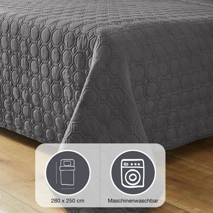 IBENA Tagesdecke Sonio, Tagesdecke mit Steppung in diversen Designs, als Überwurf geeignet – Bild 2