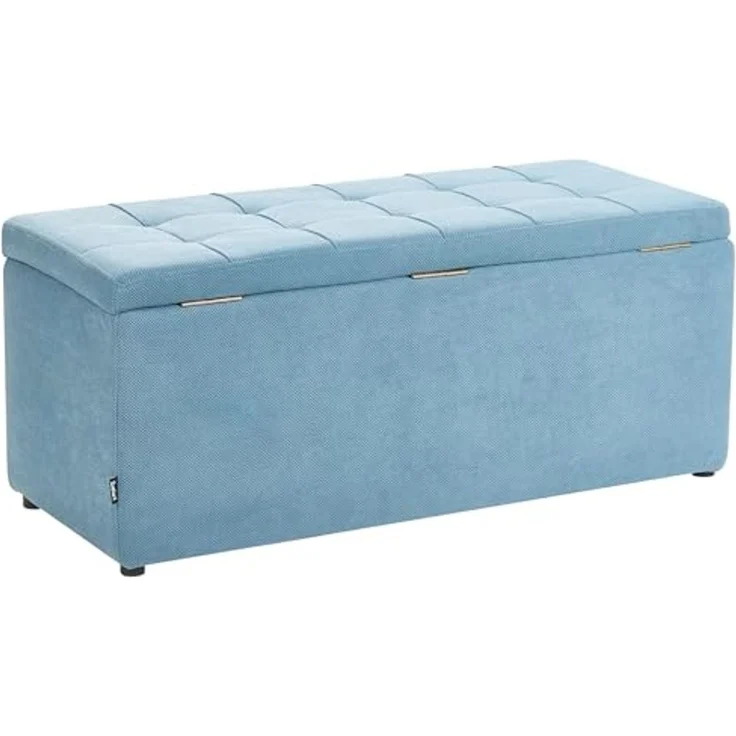 Ottomane mit Stauraum OREM Stoff 100 cm 40 cm Blau – Bild 6