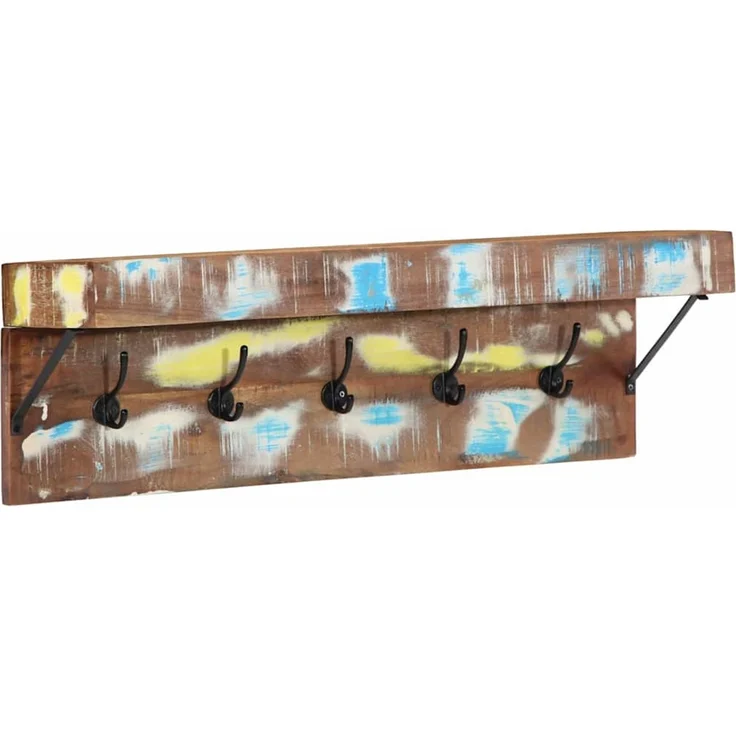 vidaXL Garderobenständer 73 x 19 x 23 cm Mehrfarbig Massivholz Altholz 4102747 – Bild 1