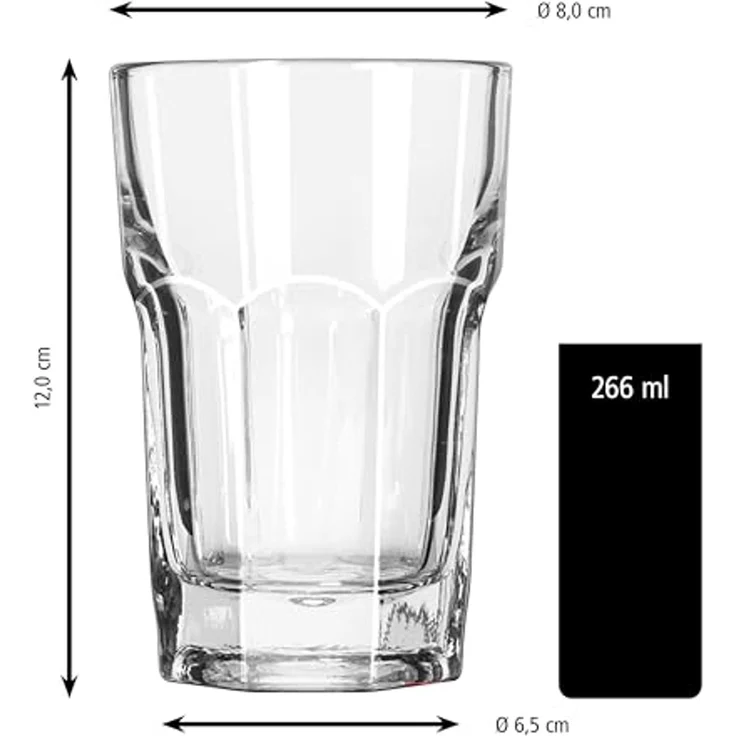 LIBBEY Gläser-Set Highball Glas -GIBRALTAR-, 266 ml, Ø 8 cm, H: 12 cm, 12er Set, 12-tlg, Glas, hochwertig verarbeitet, im modernen Design – Bild 3