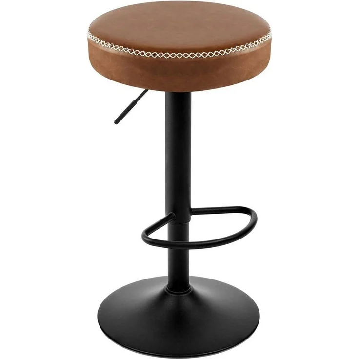 EUGAD Barhocker (1 St), drehbar, höhenverstellbar, Metallgesetll, Vintage-Kunstleder – Bild 5