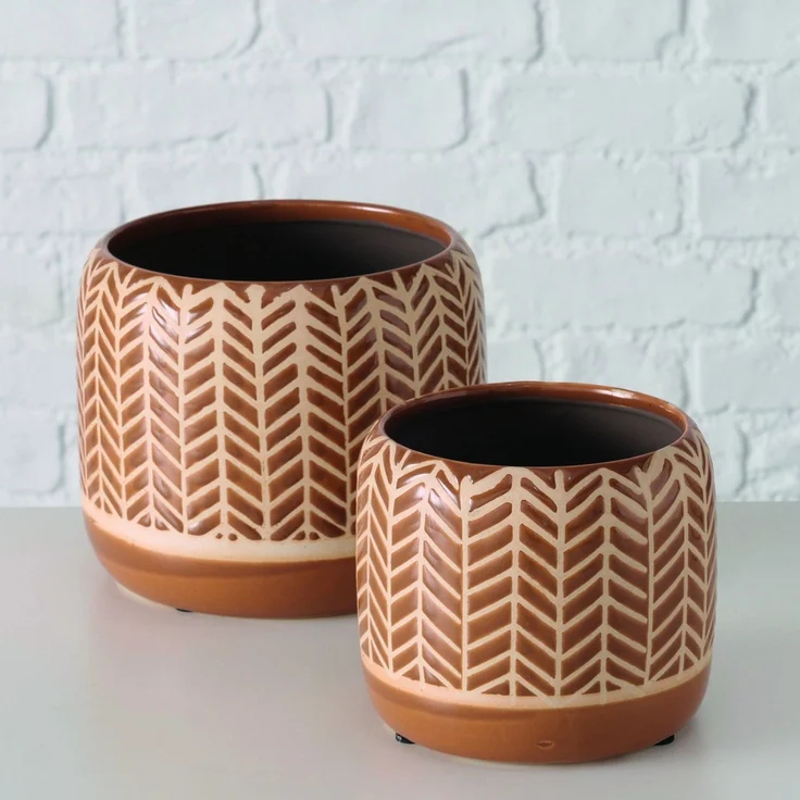 Übertopf LITA DH 19x15 cm braun Blumentopf Blumenkübel Pflanzenkübel – Bild 4