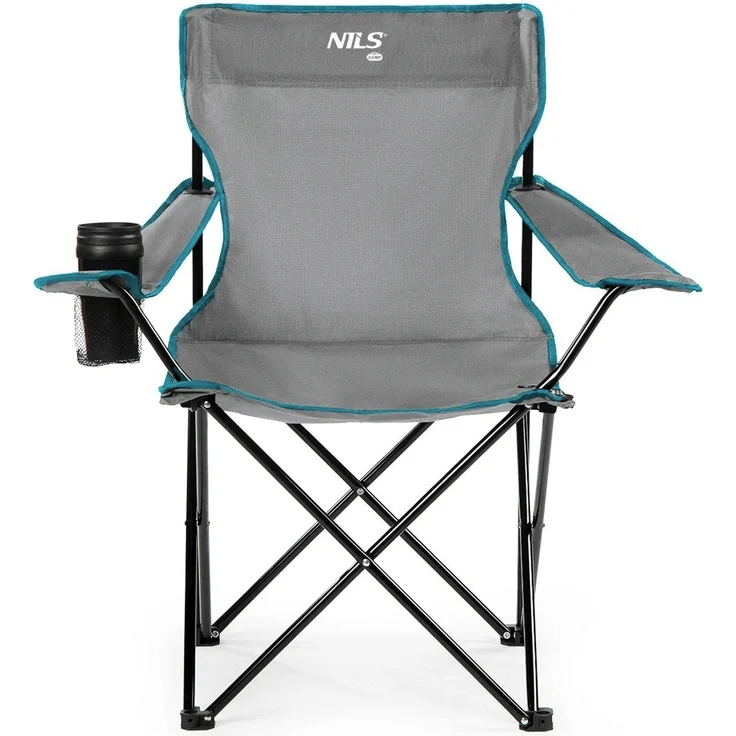 NILS Faltbarer Campingstuhl Anglerstuhl Stabiler Outdoor-Stuhl mit Tragetasche Grau – Bild 2
