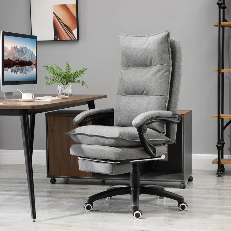 MELAYR, Massage-Bürostuhl, Schreibtischsessel mit Massagefunktion, höhenverstellbarer, 70 x 62 x 130 cm, Grau – Bild 3