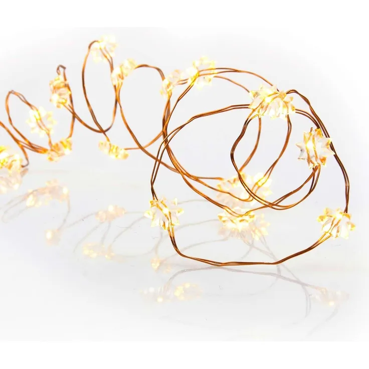 Hellum LED-Lichterkette mit Stern en 20-tlg. gelb, bat 570830