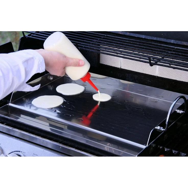 BBQ-Toro Grillplatte Edelstahl Grillplatte, 64 x 40,5 cm, BBQ Plancha, Mit Rinne für Bratreste und überschüssiges Öl – Bild 3