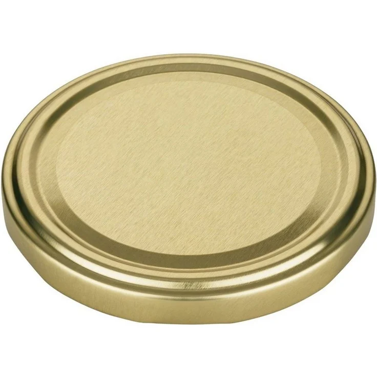 gouveo Honigglas 500g mit Schraub-Deckel - Leere Vorratsgläser 405 ml für Honig, Metall TO82 goldfarben, (24-tlg) – Bild 3