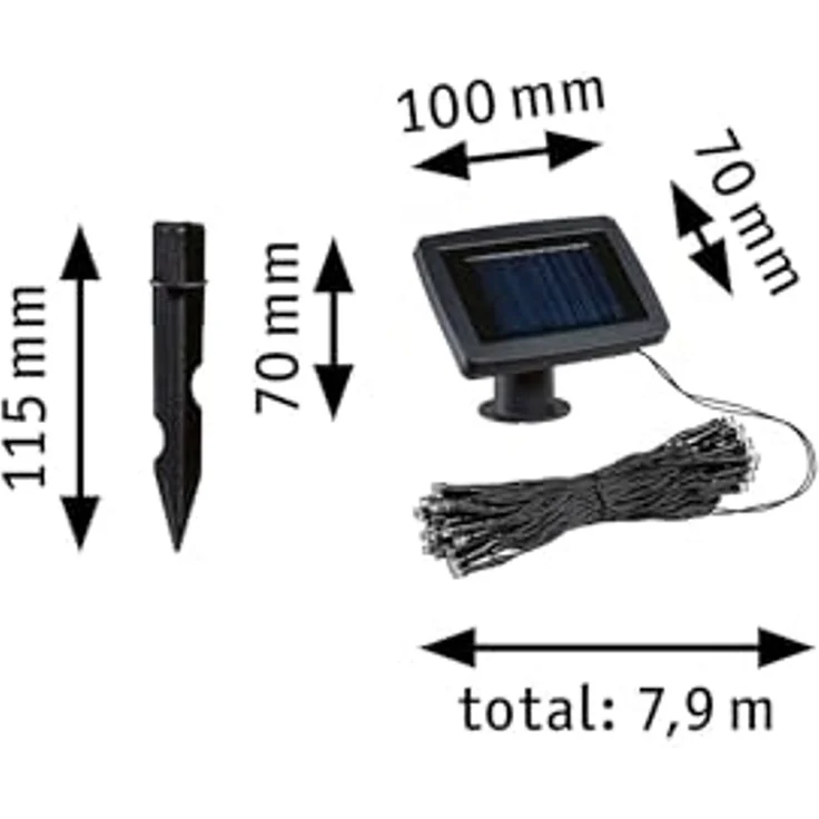 Paulmann 94877 Solar Lichterkette Aurinka IP44 3000K 60x3lm Schwarz – Bild 6