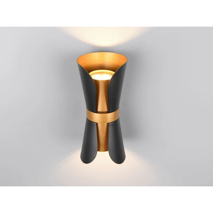 Trio Leuchten LED Wandleuchte Coat GU10 schwarz gold Metall – Bild 5
