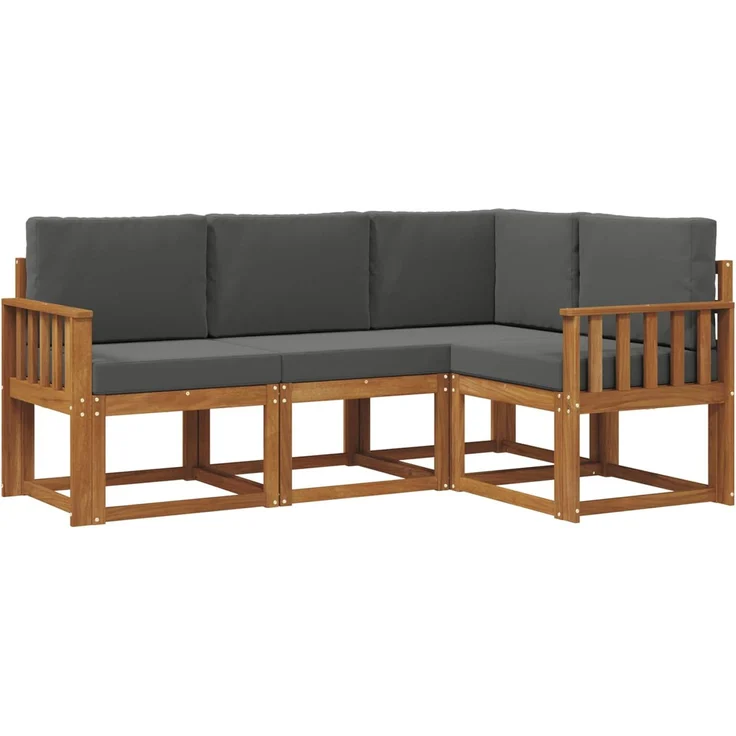 vidaXL Outdoor-Sofagarnitur 4 stk. 4-Sitzer Natur und Anthrazit 3366320 – Bild 2