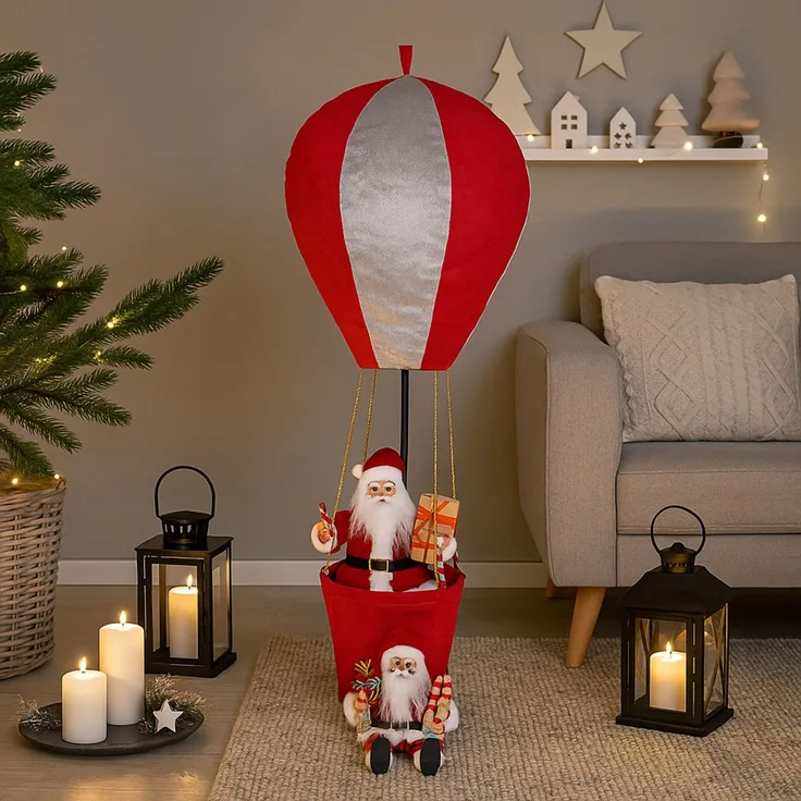 HTI-Living Weihnachtsdeko 97 cm zum Aufhängen Weihnachtsmann Figur im Heißluf...