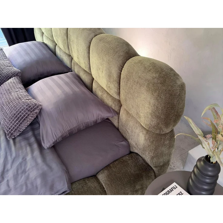 Compleo Polsterbett Cloud Bett, Bett mit gepolstertem Kopfteil ELVA (Chenille-Stoff), Schlafzimmer Bett modern, Doppelbett gepolstert, Wolkenbett – Bild 4