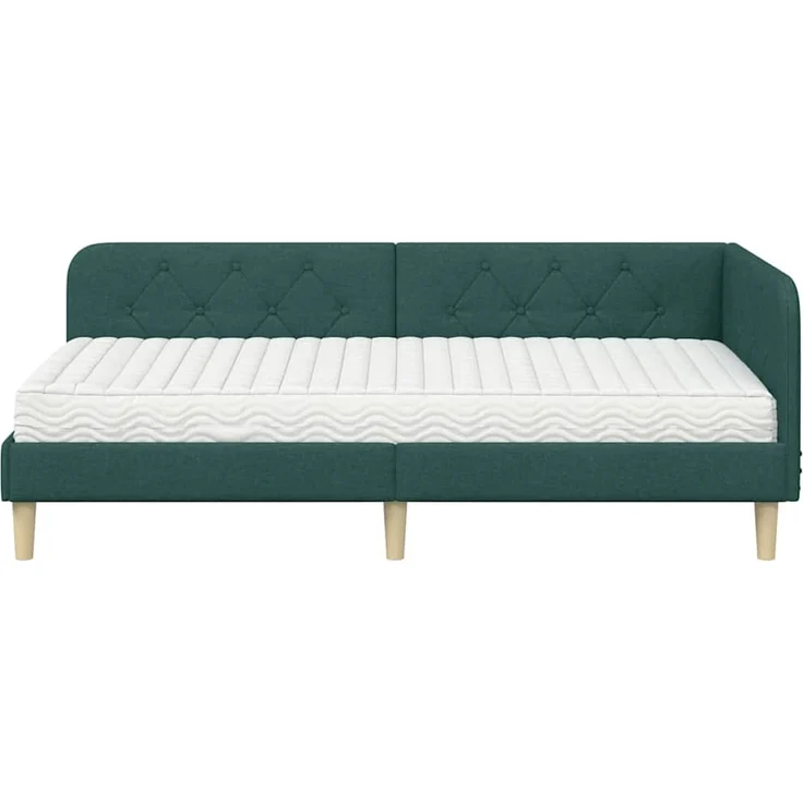 vidaXL Eckbettgestell Dunkelgrün 90 x 190 cm Stoff 3394113 – Bild 4