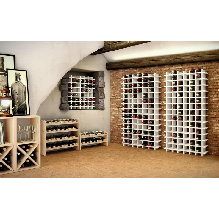 Astigarraga Kit Line Rioja Modulares Weinregal für 36 Flaschen, massives Kiefernholz, 75 x 75 x 22 cm – Bild 3