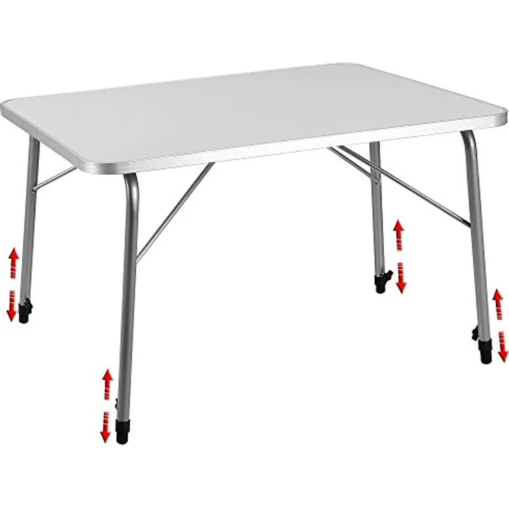 Casaria Campingtisch klappbar faltbar höhenverstellbar, Aluminium weiß/silber, 80x60 cm – Bild 9
