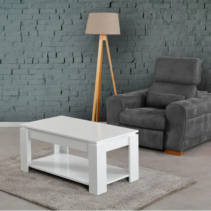 Skye Decor 'Shelf - Shiny White' Couchtisch, Weiß, 104 x 47 x 56 cm