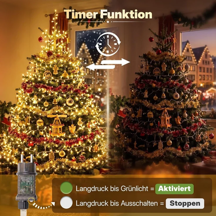 SALCAR 20m 300er LED Lichterkette Weihnachten mit Fernbedienung – Bild 6