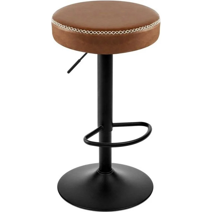 EUGAD Barhocker (1 St), drehbar, höhenverstellbar, Metallgesetll, Vintage-Kunstleder – Bild 4
