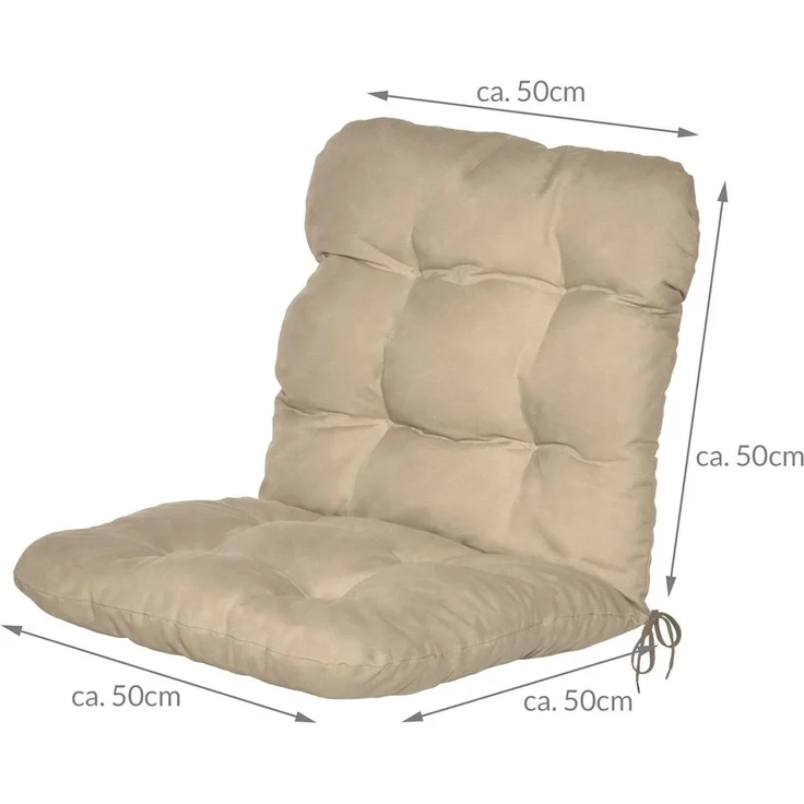 Beautissu Sitzauflage 6er Set Niedriglehner Auflagen Set Flair NL, 100 x 50 x 8 cm, Natur, 6er Sitzkissen Niederlehner, Sitzpolster Gartenstuhl & Gartenmöbel – Bild 2