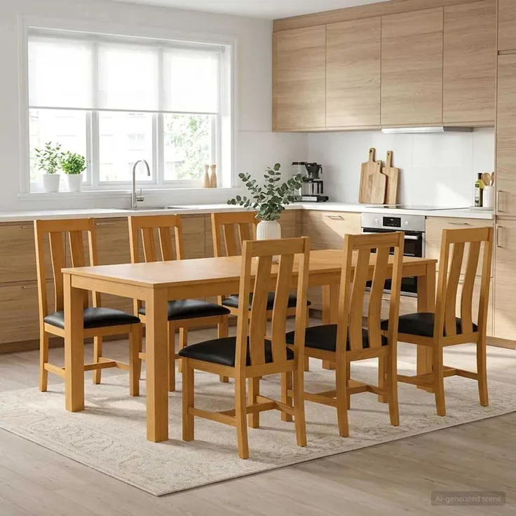 vidaXL Essgruppe BERGEN 7 stk. Schwarz 200 x 100 x 75 cm 3430391
