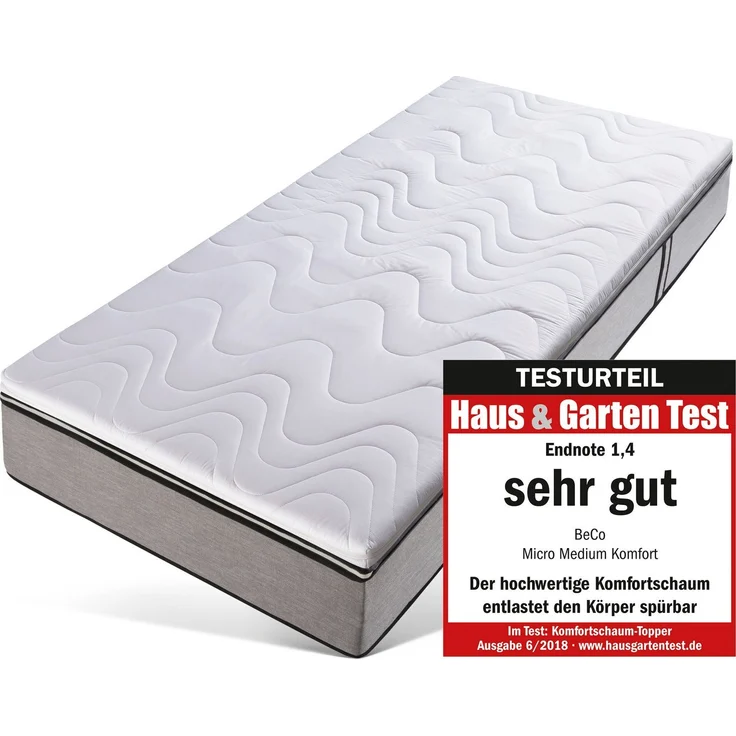 Beco, Topper Micro Medium Komfort, Komfortschaum, besonders langlebig, RG 35, 7 cm hoch, Komfortschaum, Topper in 90x200 cm und weiteren Größen, punktelastischer Topper – Bild 1