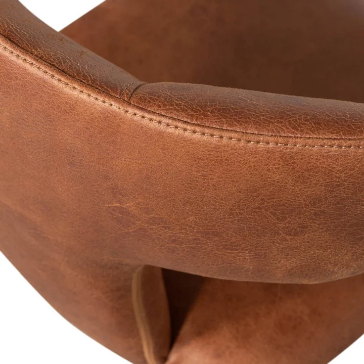 Esszimmerstuhl Permit Lederoptik, modern gepolstert, Cognac Braun, komfortabler Sitz für Dein Esszimmer – Bild 6